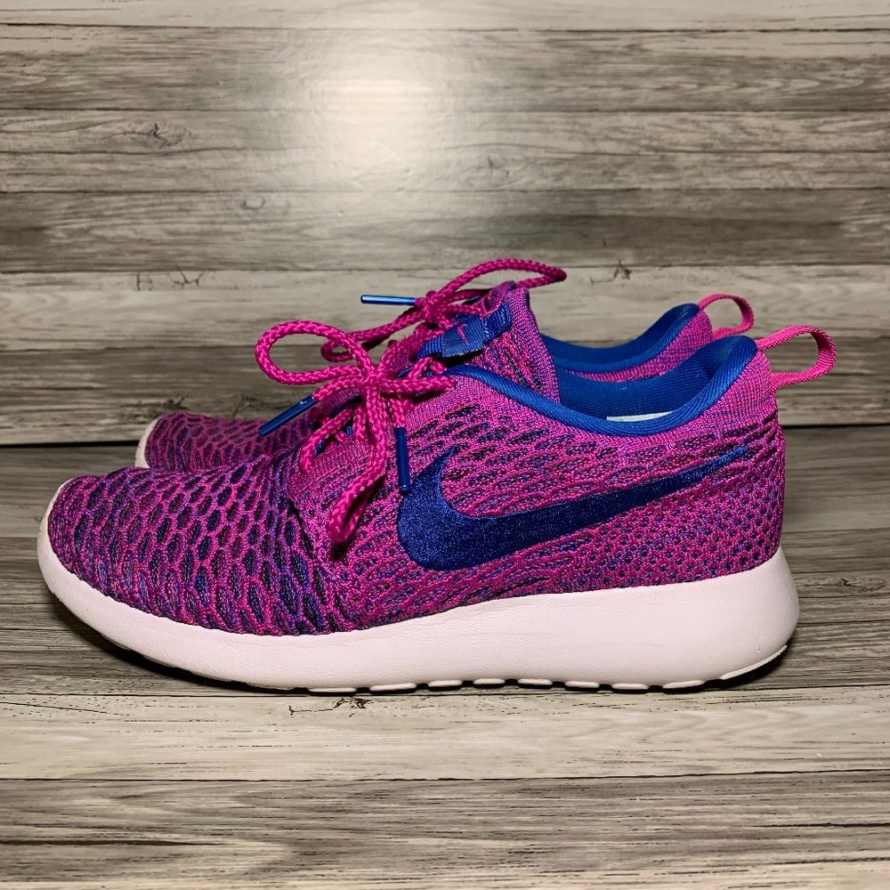 SOLD- Nike Roshe Pink and Blue Flyknit Womens 9